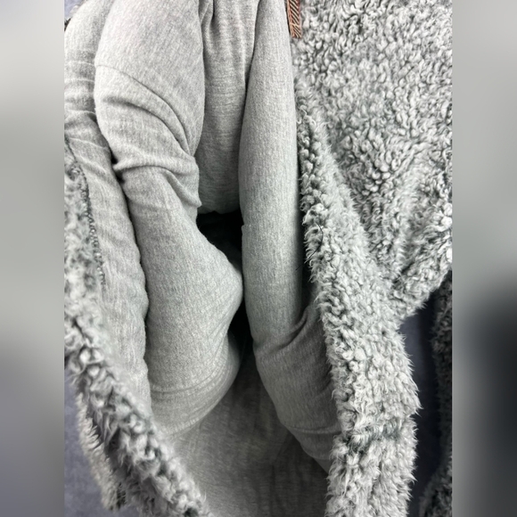 WEATHERPROOF Fleece Pullover with 1/4 Zip Neckline Cotton Gray Size M - Picture 14 of 15